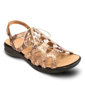 Revere Bronze Snake Malibu Leather Sandal  Women, Size 6 M $180